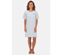 Nachthemd TOM TAILOR "Westport", Damen, Gr. 46 (XXXL), N-Gr, blau, Single Jersey, Obermaterial: 95% Baumwolle, 5% Elasthan, bequem kniefrei, Rundhals, Kleider Nachthemd, Streifendesign, Kurzarm, Rundh