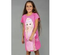 Nachthemd TOPMODEL, Mädchen, Gr. 128, N-Gr, rosa (azalea pink), Jersey, Obermaterial: 100% Baumwolle, bedruckt, relaxed fit, Rundhals, Kleider Nachthemd, mit TOP Model Druck (42020412-128) azalea pink