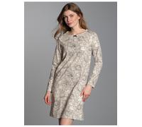 Nachthemd TRIGEMA "TRIGEMA Nachthemd mit floralem Allover-Print", Damen, Gr. 3XL, US-Größen, natur, 100% Baumwolle, Kleider Nachthemd (14859713-XXXL) natur