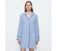 Nachthemd TRIUMPH "Amourette Jacquard NDW", Damen, Gr. 40, N-Gr, blau (ice), Obermaterial: 100% Viskose, Kleider Nachthemd, elegant und weich (93895518-40) ice