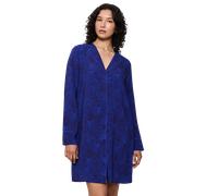 Nachthemd TRIUMPH "Boyfriend Fit NDW", Damen, Gr. 36, N-Gr, blau (blau, schwarz), Stoff, Obermaterial: 100% Viskose, bedruckt, unifarben, bequem kniefrei, tiefer V-Ausschnitt, Kleider Nachthemd, mit d