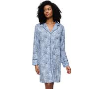 Triumph Nachthemd Boyfriend Fit NDW - 100% Viskose, tiefer V-Ausschnitt, Gr. 40 Blau