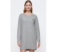 Nachthemd TRIUMPH "Nightdresses NDK 01 LSL X", Damen, Gr. 38, N-Gr, grau (dunkelgrau melange), Jersey, Obermaterial: 100% Baumwolle, Kleider Nachthemd, weich und atmungsaktiv (56513137-38) dunkelgrau 