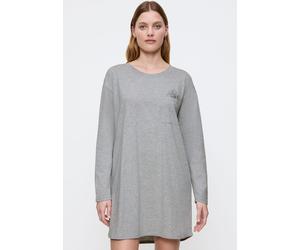 Nachthemd TRIUMPH "Nightdresses NDK 01 LSL X", Damen, Gr. 44, N-Gr, grau (dunkelgrau melange), Jersey, Obermaterial: 100% Baumwolle, Kleider Nachthemd, weich und atmungsaktiv (56513137-44) dunkelgrau