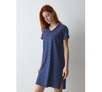 Nachthemd TRIUMPH "Nightdresses NDK 08 X", Damen, Gr. 48, N-Gr, blau (blau, schwarz combination), Jersey, Obermaterial: 100% Baumwolle, Kleider Nachthemd, weich und atmungsaktiv (76736347-48) blau, sc