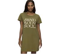 Nachthemd TRIUMPH "Nightdresses NDK X", Damen, Gr. 42, N-Gr, grün (martini olive), Jersey, Obermaterial: 100% Baumwolle. Besatz: 97% Baumwolle, 3% Elasthan, unifarben, bequem kniefrei, Rundhals, Kleid