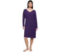 Nachthemd TRIUMPH "Timeless Sensuality NDK LSL", Damen, Gr. 46, N-Gr, lila (royal lila), Single Jersey, Obermaterial: 94% Modal, 6% Elasthan, bequem knieumspielend, V-Ausschnitt, Kleider Nachthemd, at