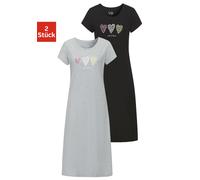 VIVANCE DREAMS Damen Nachthemd grau/schwarz Gr.40/42