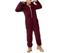 Nachtwäsche Herren Strampler Heimanzug Loungewear Nachtwäsche Warm Fleece Pyjama Langarm Hoodies Schlafanzug Einteiler Winter Thermo Homewear Schlafoverall Jumpsuit mit Kapuze Flauschig Hausanzug
