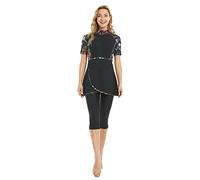 nadamuSun Modest Badeanzug für Damen und Mädchen 2 Pcs Elegante Kurzarm Bikinis Surfen Bademode Gepolstert