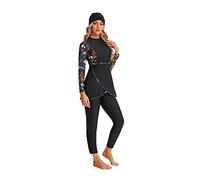 nadamuSun Muslim Swimsuits for Women Modest Islamic Arabic Swimwear Burkini Full Cover Bathing Suits(XL, X3)