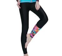 nadamuSun Schwimm Leggings Damen UV Schutz Schwimmhose Hose Bademode Watersport (Black, L)