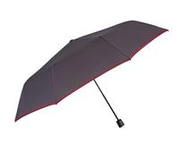 Nadelstreifen Regenschirm Herren mit Manueller Öffnung - Schwarzer Taschenschirm Sturmfest Kompakt Windsicher - Herrenschirm Schirm Jungen mit Streifen - Durchmesser 97 cm - Perletti (Grau)