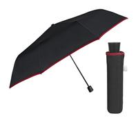 Nadelstreifen Regenschirm Herren mit Manueller Öffnung - Schwarzer Taschenschirm Sturmfest Kompakt Windsicher - Herrenschirm Schirm Jungen mit Streifen - Durchmesser 97 cm - Perletti (Schwarz)