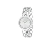 NADIR LiuJo Identity TLJ2359 Damenuhr aus silbernem Stahl, 34 mm, braun, Armband