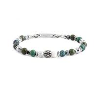 NADIR Marlù Herren-Armband 13BR113 Namastè Lapis Afagno und Hämatit, Medium, Legierter Stahl Stahllegierung Hämatit Sodalith, Erstellt Diamant