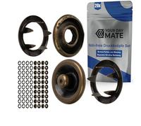 Näh-freie Druckknöpfe Set, Ø 10 mm aussen, 20 Paare, in Bronze, aus Messing, Kit ohne Zange, Druckknopf für Bekleidung, Bastelarbeiten, DIY Projekt, Zackenring Druck Knopf, Reparatur Knöpfe Nähzubehör