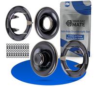 Näh-freie Druckknöpfe Set, Ø 11 mm aussen, 20 Paare, in Silber-Schwarz, aus Messing, Kit ohne Zange, Druckknopf für Bekleidung, Bastelarbeit, DIY Zackenring Druck Knopf, Reparatur Knöpfe Nähzubehör