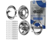 Näh-freie Druckknöpfe Set, Ø 18 mm aussen, 20 Paare, in Silber, aus Messing, Kit ohne Zange, Druckknopf für Bekleidung, Bastelarbeiten, DIY Projekt, Zackenring Druck Knopf, Reparatur Knöpfe Nähzubehör