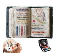 Nähbuch, Stichbuch, Leinenstoff-Stickstich-Nähbücher, Verbessern Sie Ihre Nähfähigkeiten, Kreative Mini-Stickbücher, Tragbarer Nadelspitzen-Übungsleitfaden Für Heimwerker-Anfänger