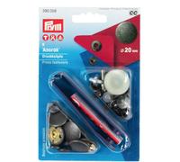 Nähfrei-Druckknopf Anorak, Dessin Spirit, 20mm, altsilber