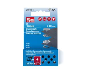 Nähfrei-Nachfüllpackung für 390120, glatte Kappe, 10mm, silberfarbig