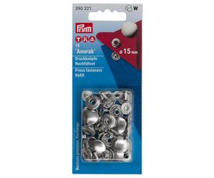 Nähfrei-Nachfüllpackung für 390321, 15mm, silberfarbig