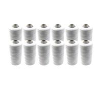 Nähgarn | 12 Garnrollen aus Polyester | Polyester-Nähset | weißer Nähfaden | 12er Set 500-Meter-Garnspulen | weißes Nähmaschinengarn | 12 Nähgarn-Spulen | EUROXANTY Kurzwaren