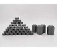 Nähgarn-Kombination, 36 Stück, Größe A, Stil Klasse 15, 15J, SA156, 11,5, vorgewickelte Spule + 4 Spulenfaden, 817C graue Satinfarbe, 40S/2, 34 Wt gesponnenes Polyester (Größe 817 graues Satin).