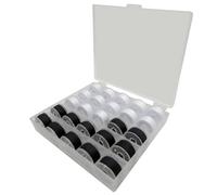 Nähgarn, nähgarn set für nähmaschine, Spulen für Nähmaschine mit Aufbewahrungsbox, 25 Stück sortierte schwarze und weiße Farben vorgesponnene Fäden Set Nähzubehör für Singer Nähmaschine