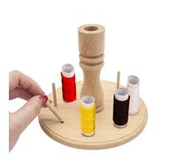 Nähgarnhalter - Durchmesser 6,29 Zoll, Buchenholz, Organizer mit Kapazität von 8 Spulen, Design mit großem leeren Baum, Stabilität mit runder Basis | Aufbewahrungsbox für Stickgarn