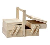 Creativ Company Nähkästchen aus Holz 24 x 16,3 x 19 cm – blanko Nähset (Unisex)