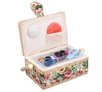 Nähkästchen, Medium Näh Aufbewahrungsbox, Nähkorb Nähkörbchen Nähkasten, 19.5×13×10cm, Korb mit praktischem Tragegriff Handarbeitskorb Nähzubehör (B)