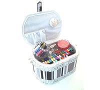 Nähkästchen mit Inhalt, Nähkorb, Handarbeitskorb inklusive Nähset von Korbhaus Gesthüsen