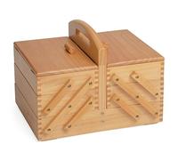 Nähkasten 31 x 23 x 17,5 cm/aufklappbar/Holz Kiefer