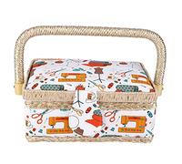 Nähkasten Nähkästchen Nähkorb zum Nähen, Nähkästchen ohne Inhalt, Korb mit praktischem Tragegriff, Nähkoffer Nähzubehör für Handarbeit