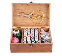 Nähkasten, Nähset aus Holz mit Nähzubehör für Frauen, Männer, Erwachsene, Mädchen, Kinder(Tower Pattern Sewing Kit Box)