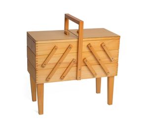Nähkasten von Hobby Gift (Holz / aufklappbar / mit 3 Ebenen)