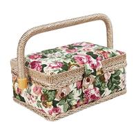 Nähkörbe für Erwachsene, extra großer Nähkorb, Vintage-Blumenkorb für Vorräte, handgefertigter Korb-Organizer für Nadeln, Faden und andere Vorräte