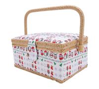 Nähkorb für Nähzubehör, Vintage-Nähsets, Trageorganizer mit Griff für Stickereien, Heimwerkerbedarf