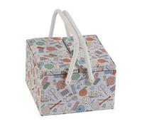 Nähkorb "Happy Nähzubehör" (Doppelklappe/ 25 x 25 x 17 cm)