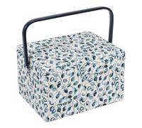 Nähkorb/Nähkästchen "Blätter" (Größe L / L 31 x T 23,5 x H 20 cm)