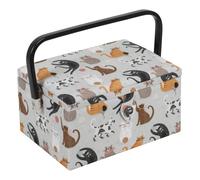 Hobby Gift Mittlere Nähaufbewahrungsbox, 18,5 x 25,5 x 14,5 cm, Katzen