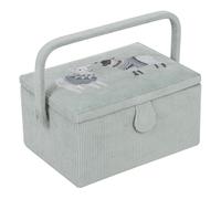 Nähkorb/Nähkästchen "Schafe mit Pulli" (bestickt / Größe M / L 25,5 x T 18,5 x H 14,5 cm)