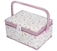 Nähkorb Nähkästchen tragbare Haltbarkeit Nähkiste Tragbares Vintage Stoff-Nähkasten für Anfänger florales Design