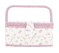Nähkorb, Vintage Extra Großer Haushalt Stoff Bastel Handgemachte Aufbewahrungsbox Organizer für Nadeln, Faden, Maßband, Fingerhüte, Nähzubehör Aufbewahrung