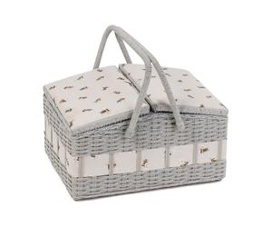 Nähkorb von Hobby Gift Bienen (Doppeldeckel / L / 35 x 26 x 19 cm)