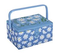 Hobby Gift Aufbewahrungsbox für Näharbeiten, Medium, bestickt, Denim-Gänseblümchen
