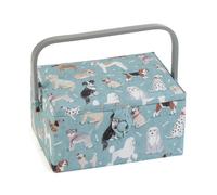 Hobby Gift Nähkästchen "Dogs" Holz/Stoff Größe M/L 26 x 19 x 14,5 cm