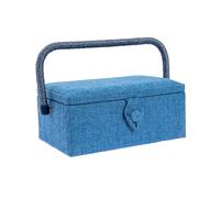 Nähkorb von Hobby Gift mit Stoffbezug blau (S / L 23 x T 15 x H 11 cm)